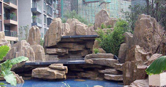 塑石假山流水景觀制作圖片 專業(yè)施工