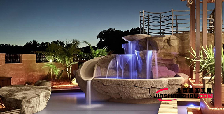 河南一方水泥假山造型優美 讓庭院瞬間擁有自然靈韻