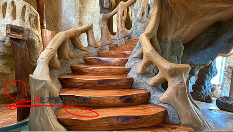 貴州家居水泥仿木樓梯 不管從哪個方向走進都會發現驚喜