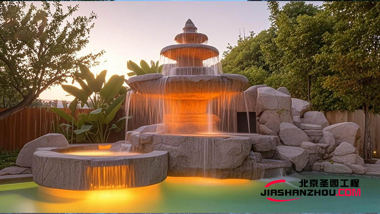 深圳栩栩如生校園水泥假山 遠近之美與細節魅力