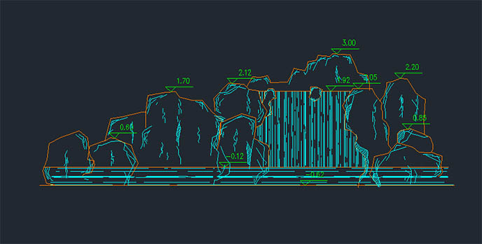 塑石假山施工圖cad