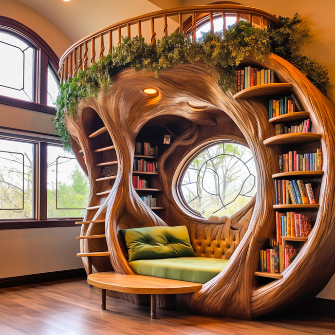 水泥仿木書架.jpg 水泥仿木書架