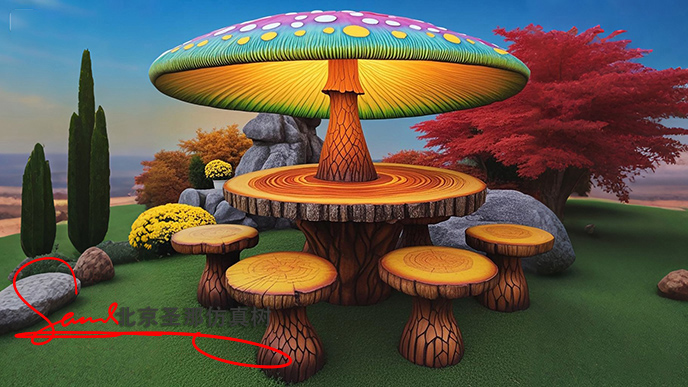 水泥仿木涼亭.jpg 水泥仿木涼亭