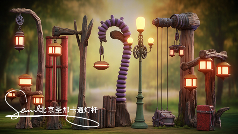 水泥仿木燈桿.jpg 水泥仿木燈桿