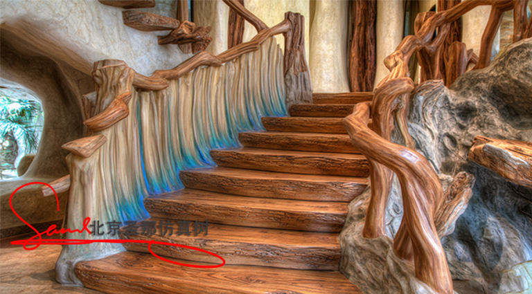 水泥仿木樓梯.jpg 水泥仿木樓梯