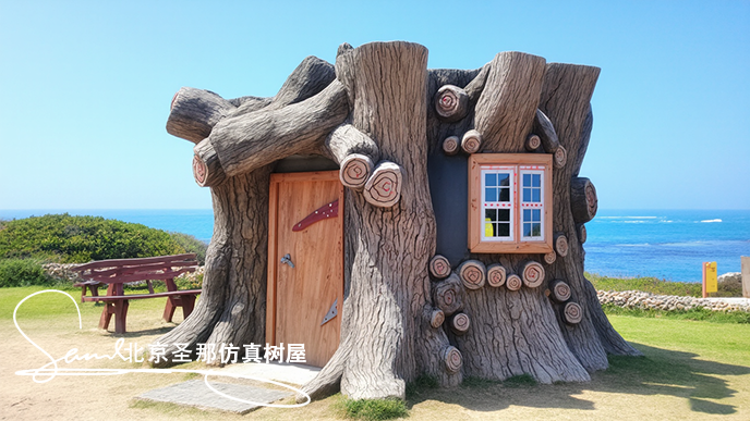 1761013310520971.png 16x9_水泥塑石仿木屋_外觀高度模仿樹樁_有著逼真的年輪紋理和樹皮形態_ (45).png