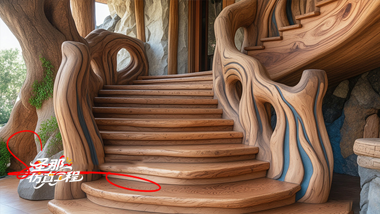 水泥仿木樓梯.jpg 水泥仿木樓梯